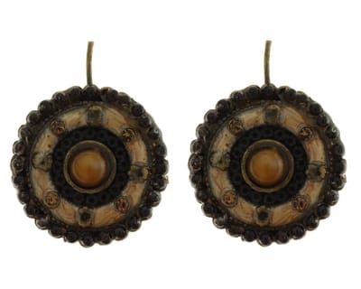 Behave - Oorbellen rond vintage bruin retro stijl - Voor elke dag