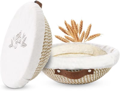 Rijsmanden Brood Bakken - Zuurdesem Manden - Brood Rijs Koken - Set van 2 - 9 10 11 Inch - Natuurlijk
