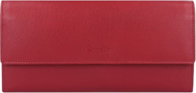 Esquire Leren Portemonnee RFID Wallet With Flap Red Rood