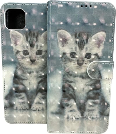 Portemonnee Book Case Hoesje Geschikt voor: Samsung Galaxy A04 - Kat Print