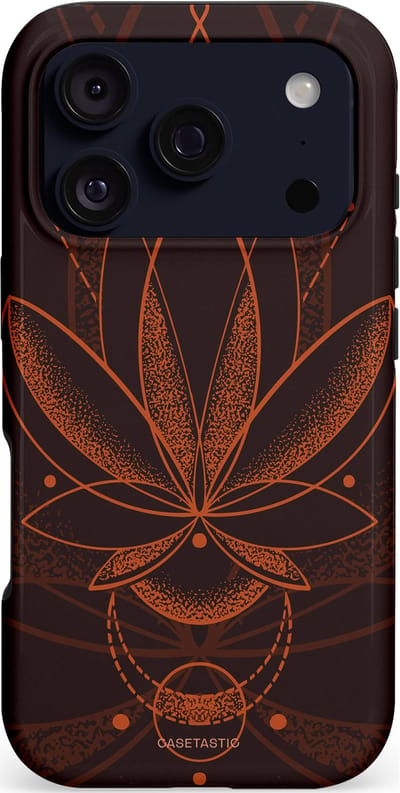 Casetastic hoesje geschikt voor Apple iPhone 17 Pro - MagSafe - Dubbellaagse bescherming - Lotus Groei - Fashion Case - Zwart Bruin