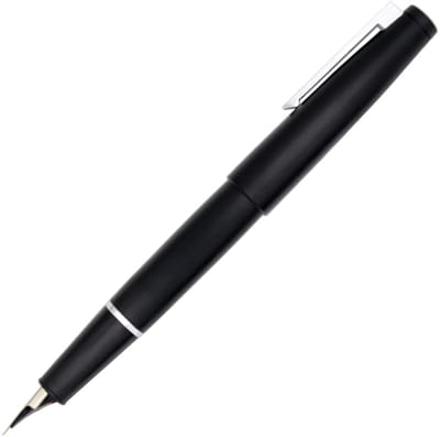Dailygoods - Gullor Mat zwarte vulpen (JH18), klassiek ontwerp met converter en pendoos, fijne penpunt, zilveren clip