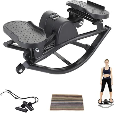 Zijwaartse Stepper - Fitness Apparaat - Thuistraining - Zijwaartse Schommelbeweging - 50x27x23cm - Zwart