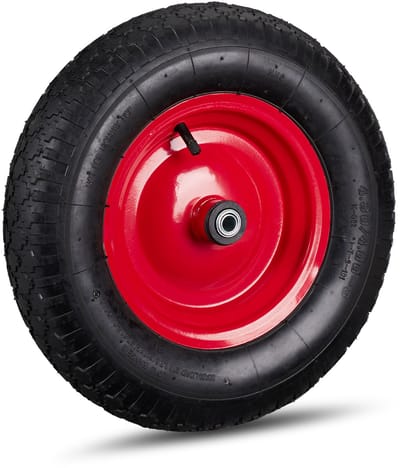 2x kruiwagenwiel 4.80 4.00-8 - reserve wiel kruiwagen - luchtband - adapters