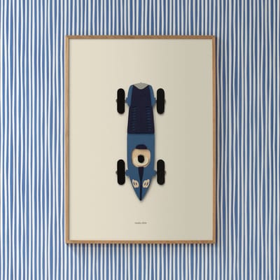 Studio Ditte Raceauto Blauw Poster - 50x70 cm
