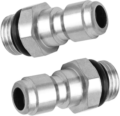 SnelShoppen - 2 Stuks Male Thread Coupling Plug, RVS Quick Coupling Accessoires, Drukreiniger Adapter, Snelle Slangkoppeling voor Tuin en Tuinieren