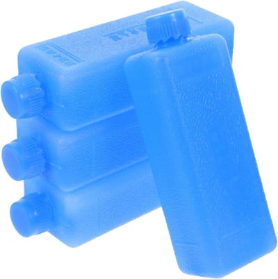 Herbruikbare ijspakketten voor koeltas - 4 stuks vriesblokken voor lunchbox, koelstenen voor ventilator en reizen, compacte blauwe PE-doos voor koude opslag