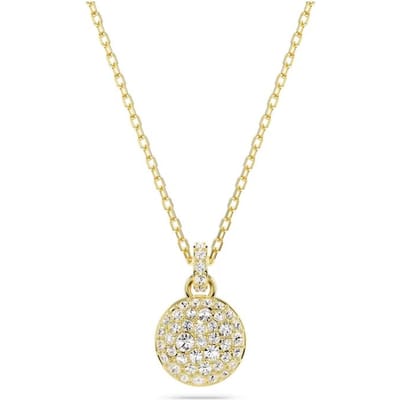 Collier Swarovski Sublima Pavé Cristal Transparent Rond Imitation Femme Collier Doré 5683443 Shopping Bag beige