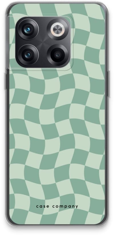 Case Company® - Hoesje geschikt voor OnePlus 10T hoesje - Grid Groen - Soft Cover Telefoonhoesje - Bescherming aan alle Kanten en Schermrand