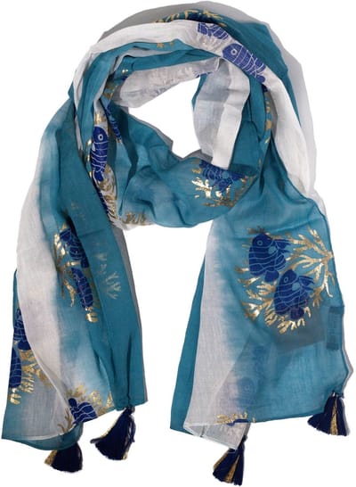 Nomad Sari Aqua Vis Sjaal – Zeeblauw (180x50cm)