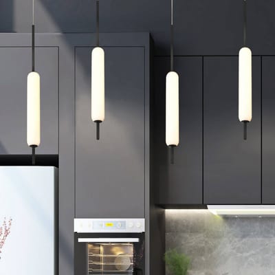 Quintiesse LED hanglamp CUMBERLAND, zwart, Ø 13 cm, metaal/glas