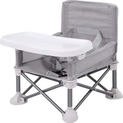 Babystoel, zitverhoging, draagbaar babyzitje, kinderstoel, compacte inklapbare booster, hoge stoel met riem voor binnen en buiten, ideaal voor camping, strand, gazon (zitverhoging)