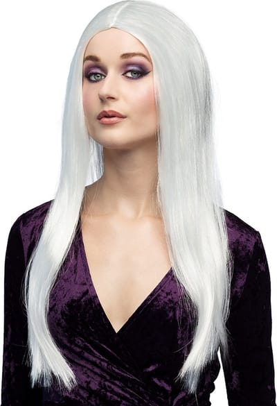 Boland - Pruik Heks wit Wit - Steil - Lang - Vrouwen - Heks - Halloween en Horror