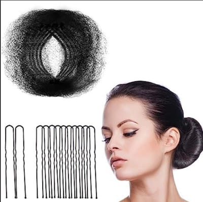 Haaraccessoires set - Haarklemmen - Haarelastiekjes / Scrunchie -Zwart 50 stuks + 40 U-haarklemmen -Geschikt voor kort en fijn haar.