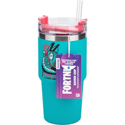 Fortnite Drinkbeker 600 ml – Geïsoleerde Reisbeker met Rietje en Deksel
