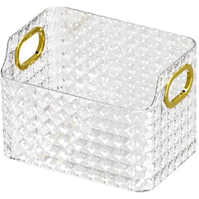 Kleine Opbergbak Kast Opbergbak Patroon Textuur Helder PET Comfortabele Handvatten Veelzijdige Mand voor Badkamer white
