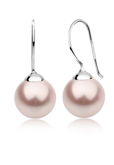 Nenalina - Oorbellen - Dames Oorbellen in 925 Sterling Zilver gerhodineerd met 12mm parels - Dames
