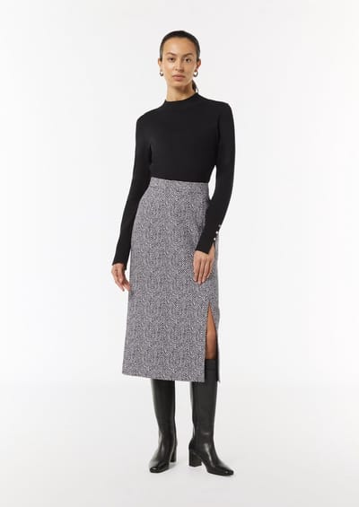 comma - female - Jacquard midirok met split