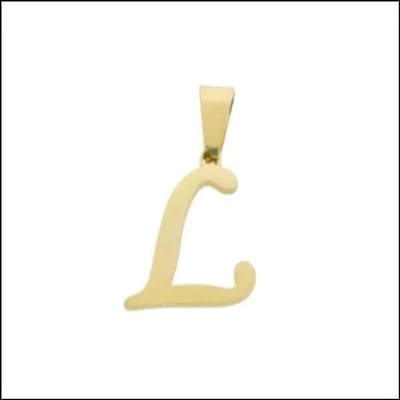 Aramat Jewels | Hangers | RVS Sierlijke Letter Hanger Initiaal Diverse Kleuren - Gepersonaliseerde Bedel | L | |14mm | Staal | Volwassenen | Verkleurd niet