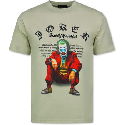 Tshirts Heren Grappig - Oversized T shirt Heren - Joker - T shirt Heren met Print - Funny Shirt - 701 - Bruin