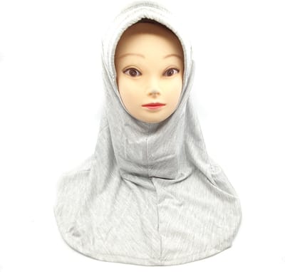 Mooie grijse hoofddoek, zachte hijab, hoofddeksel.