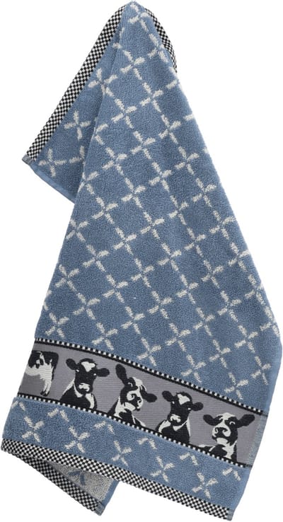 Bunzlau Castle Kitchen Towel Cows Grey/Blue