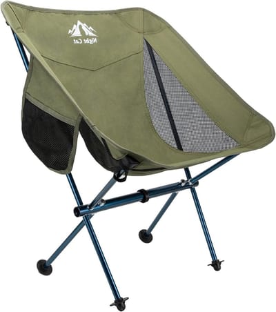 Draagbare Opvouwbare Campingstoel - Ultralicht en Compact met Antislip Voeten en Opbergtas voor Backpacken, Vissen en Picknicken - Maximaal 100 kg Belastbaar