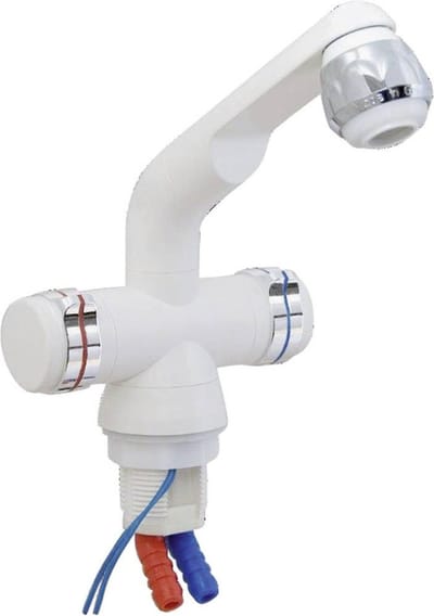 Barwig 4100-235 2-greeps mengkraan Slangaansluiting 10 mm Wit, Chroom