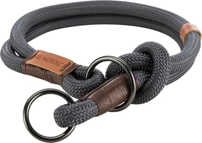 Educatieve hondenhalsband maat L - XL, 55 cm/13 mm, donkergrijs/bruin