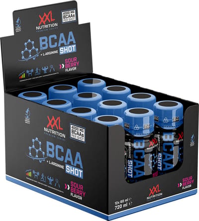 XXL Nutrition - BCAA Shot 2:1:1 - Sour Berry - Aminozuren Shot - 12 Stuks