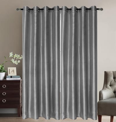 Kant en Klaar Vitrage Gordijn - Met Ringen - 140x240 cm - Grijs