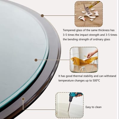 Glazen Tafelblad - Rond Glas - Tafel Beschermen - Gehard Glas - 88cm - Transparant