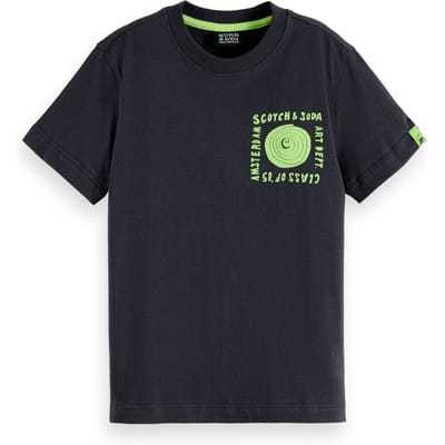 Scotch & Soda Boy Relaxed-fit Artwork T-shirt Charcoal Art Taglia: 4 | T-shirt Outlet | kids | Nero