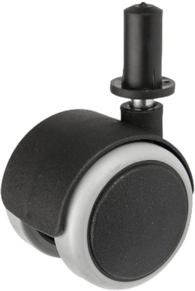 DOMINO Zwenkwiel met stift - 40mm Rubberen wieltje - Voor meubels kasten en lades - Maximale belasting tot 25 kg
