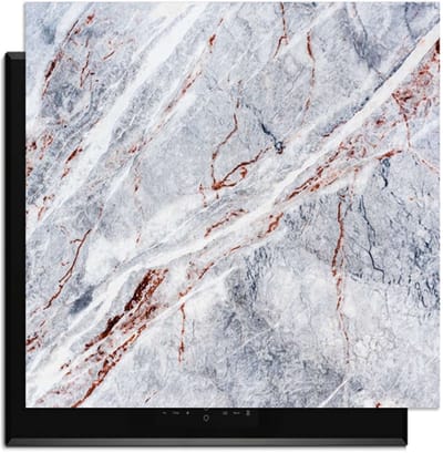 KitchenArt - Elegant Marble – Inductie Beschermer - 59x52 cm - Kookplaat Beschermer - Luxe Afdekplaat Inductieplaat - Anti-slip & Oprolbaar - Beschermmat Inductiekookplaat