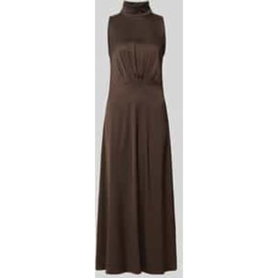 Maxi-jurk met opstaande kraag en draperieën model 'AMABEL'