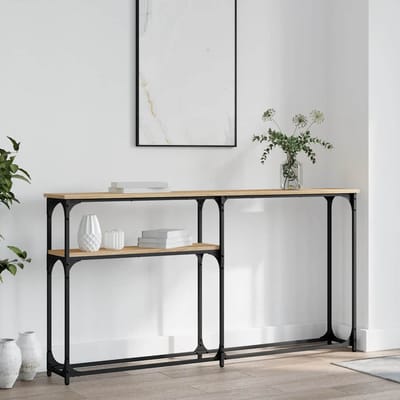 vidaXL - Wandtafel - 145x22,5x75 - cm - bewerkt - hout - sonoma - eikenkleurig