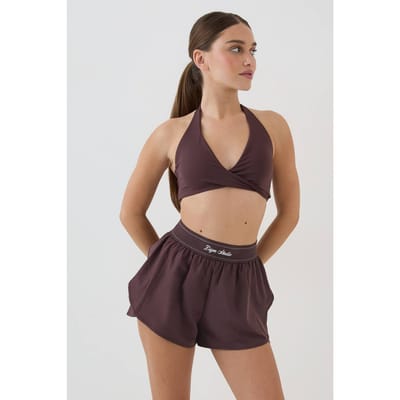 Dames Dsgn Studio Ultra Sculpt Sportbeha Met Gedraaid Voorpand En Lichte Ondersteuning | Chocoladebruin | Maat: XS
