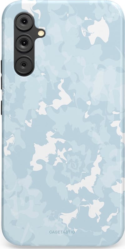Casetastic Hoesje Geschikt voor Samsung A34 (5G) - Stijlvolle Beschermende Duo-layer Case - Blauwe wervels