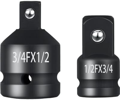 Dailygoods- Dopsleuteladapter Set - Dopsleuteladapter 1/2 naar 3/4 - Steeksleuteladapter 3/4 naar 1/2 - Hoogwaardig Chroom Vanadium Staal - Corrosiebestendig - Duurzaam - Sleuteladapter