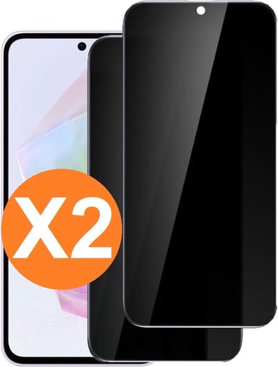 Geschikt voor Samsung Galaxy A35 screenprotector Privacy - 2 Stuks - Full screen protector tempered glass - gehard glas voor Geschikt voor Samsung A35