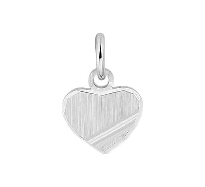 Zilver Gerhodineerde Graveerhanger hart gediamanteerd 1333350