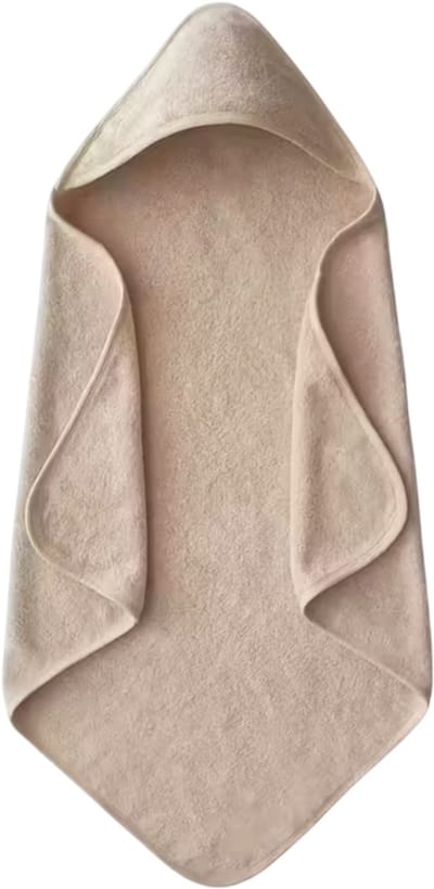 Coral Fleece Badcape - 80x80cm - Beige Baby Badcape - Zacht en Warm - Capuchon