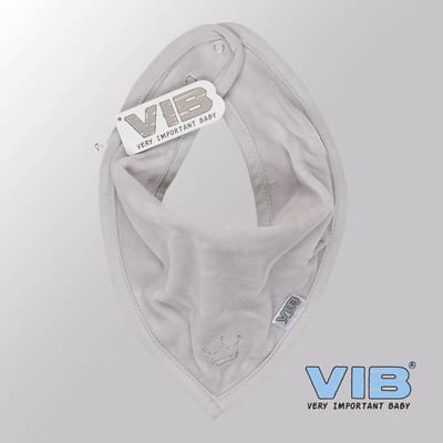 VIB® - Bandana slab Luxe velours - Kroontje (Grijs) - Babykleertjes - Baby cadeau - zwangerschap aankondiging - geboorte cadeau