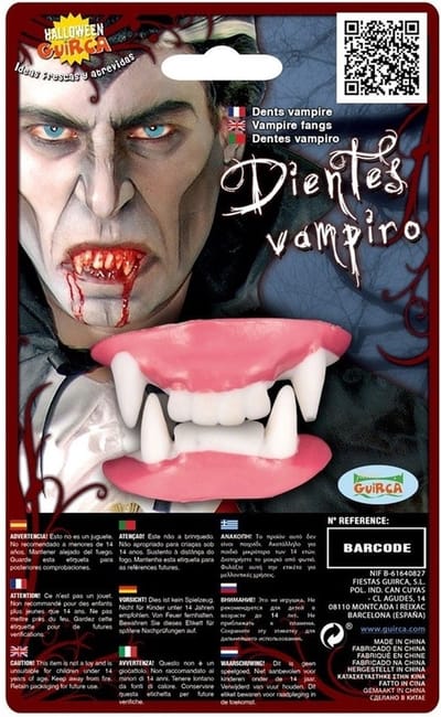 Fiestas Guirca Vampiersgebit 5,5 X 2 Cm Wit/roze