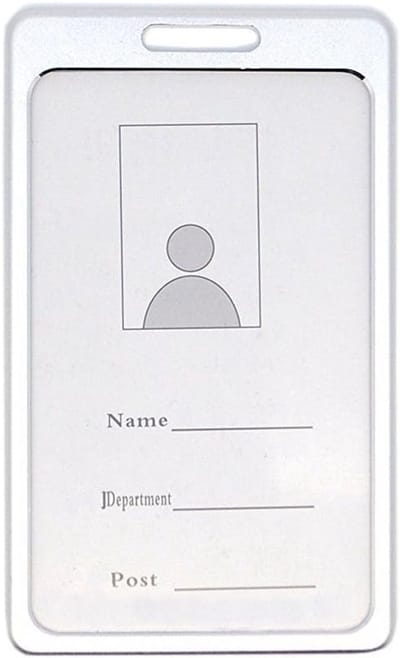 Kaarthouder Metaal - ID Houder Skipas - Veilig Identificeren - Staand Formaat Verticaal - 98x59 mm Buiten - Zilver Aluminium