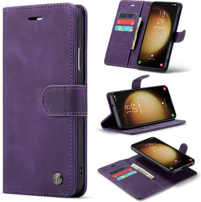 Casemania Hoesje Geschikt voor Samsung Galaxy A54 5G - Dark Purple - 2 in 1 Magnetic Book Case