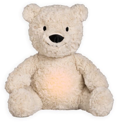 Baby's Only Bo de knuffelbeer met slaaptrainer - Baby knuffel met white noise en slimme huilsensor - Nachtlicht - Warm Linen