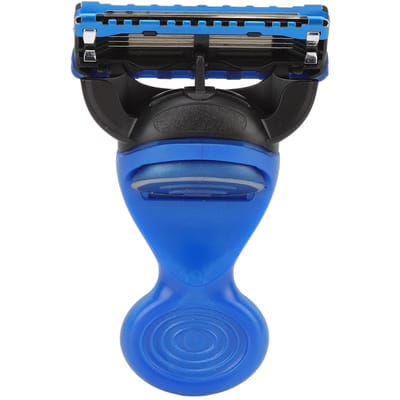 Rasoir manuel avec tête à lame rotative, rasoir à bouton amovible, sécurité, lavable, épilation bleu
