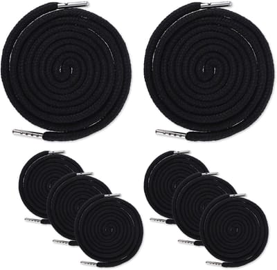 Dailygoods- Hoodie String Vervanging - Trekkoord - Capuchon Touw - Joggingbroek String - Metalen Cap - 8 Stuks 130cm Zwart - Trekoord